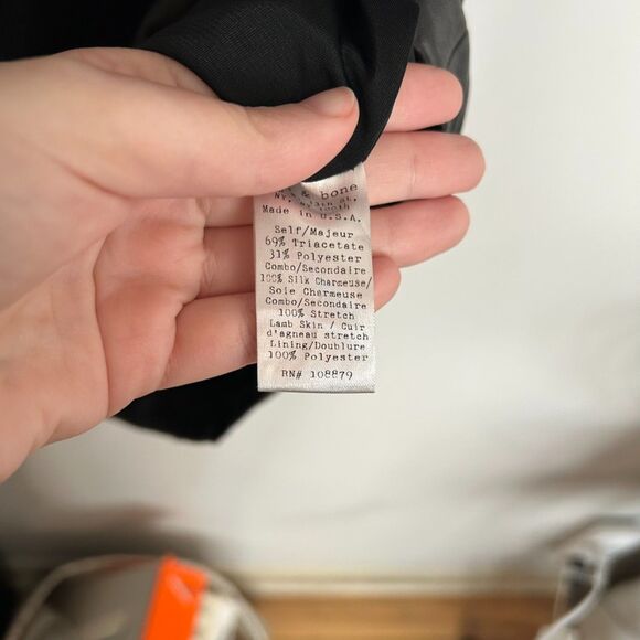 Rag & Bone Leather and Satin Trim Dress - Picture 10 of 11